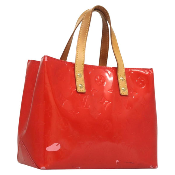 LOUIS VUITTON Monogram Vernis Reade PM Hand Bag Red Rouge M91088 LV Auth 123840