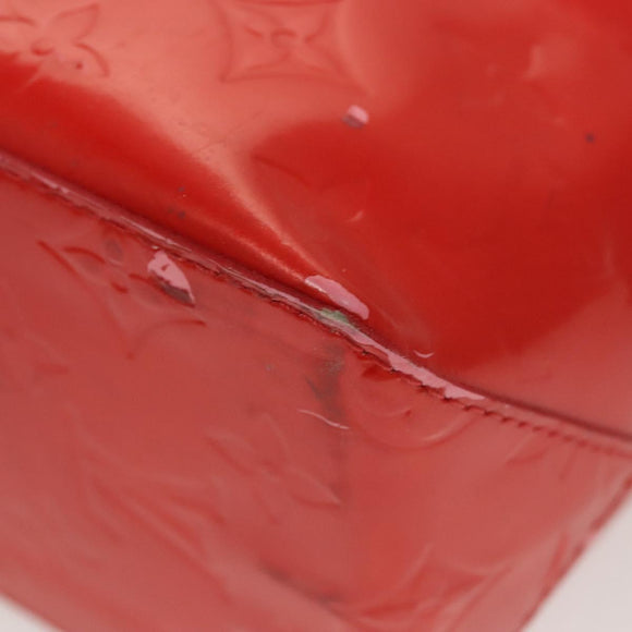 LOUIS VUITTON Monogram Vernis Reade PM Hand Bag Red Rouge M91088 LV Auth 123840