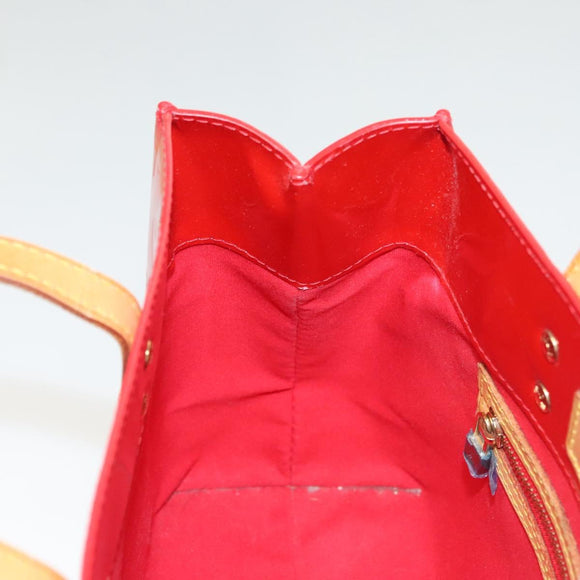 LOUIS VUITTON Monogram Vernis Reade PM Hand Bag Red Rouge M91088 LV Auth 123840