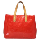 LOUIS VUITTON Monogram Vernis Reade PM Hand Bag Red Rouge M91088 LV Auth 123840-13