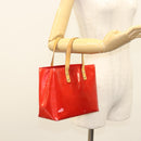 LOUIS VUITTON Monogram Vernis Reade PM Hand Bag Red Rouge M91088 LV Auth 123840-22