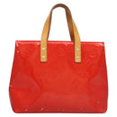 LOUIS VUITTON Monogram Vernis Reade PM Hand Bag Red Rouge M91088 LV Auth 123840-2