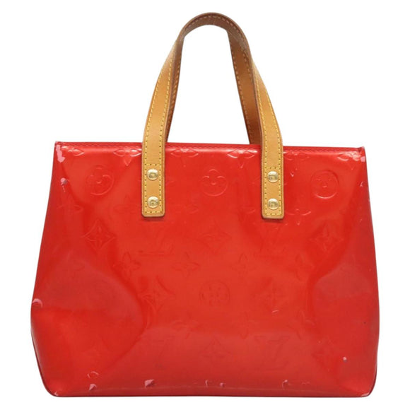 LOUIS VUITTON Monogram Vernis Reade PM Hand Bag Red Rouge M91088 LV Auth 123840