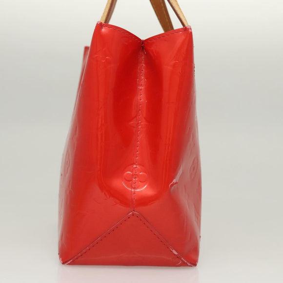 LOUIS VUITTON Monogram Vernis Reade PM Hand Bag Red Rouge M91088 LV Auth 123840