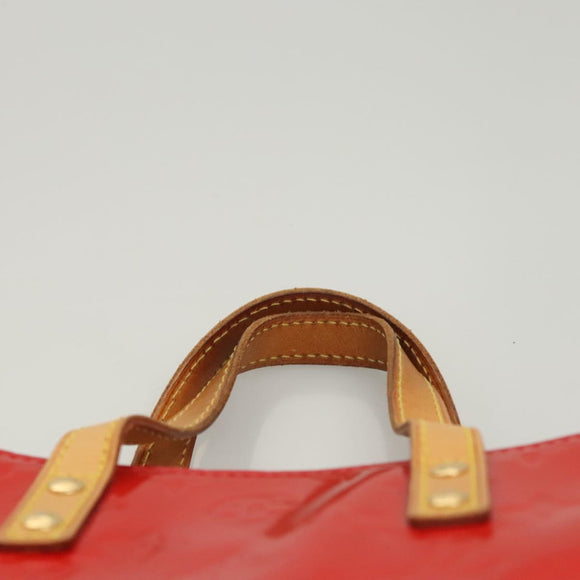LOUIS VUITTON Monogram Vernis Reade PM Hand Bag Red Rouge M91088 LV Auth 123840
