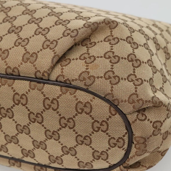 GUCCI GG Canvas Shoulder Bag Outlet Beige Gold 388930 Auth 123848