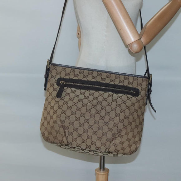 GUCCI GG Canvas Shoulder Bag Outlet Beige Gold 388930 Auth 123848