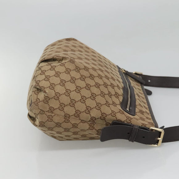 GUCCI GG Canvas Shoulder Bag Outlet Beige Gold 388930 Auth 123848
