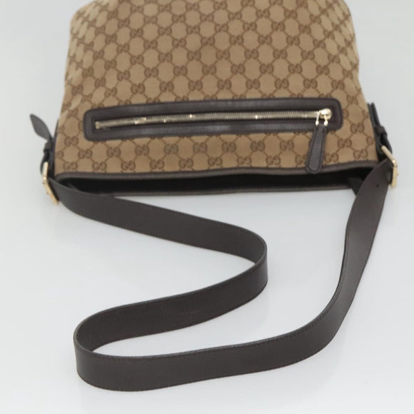 GUCCI GG Canvas Shoulder Bag Outlet Beige Gold 388930 Auth 123848