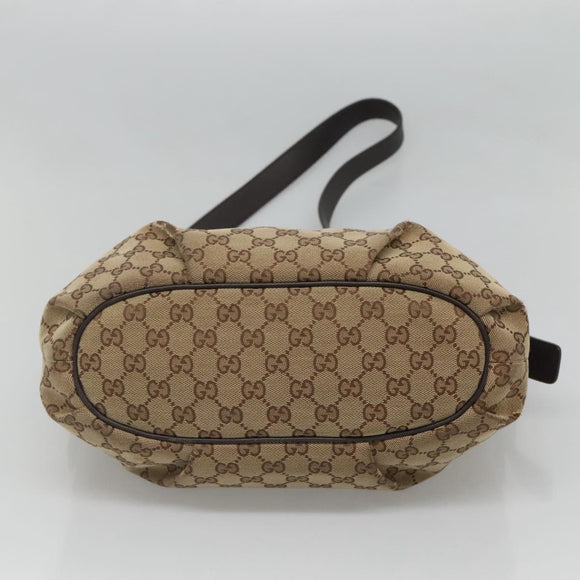 GUCCI GG Canvas Shoulder Bag Outlet Beige Gold 388930 Auth 123848