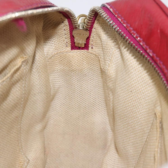 GUCCI Soho Interlocking Shoulder Bag Enamel Red Gold 308364 Auth 123849