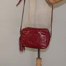 GUCCI Soho Interlocking Shoulder Bag Enamel Red Gold 308364 Auth 123849-23