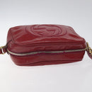 GUCCI Soho Interlocking Shoulder Bag Enamel Red Gold 308364 Auth 123849-6