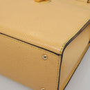 CELINE Hand Bag Leather Yellow Gold Auth 123851-9
