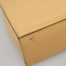 CELINE Hand Bag Leather Yellow Gold Auth 123851-14
