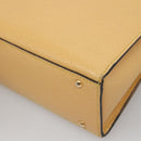 CELINE Hand Bag Leather Yellow Gold Auth 123851-15