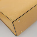 CELINE Hand Bag Leather Yellow Gold Auth 123851-16