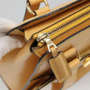 CELINE Hand Bag Leather Yellow Gold Auth 123851-10