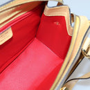 CELINE Hand Bag Leather Yellow Gold Auth 123851-19