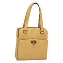 CELINE Hand Bag Leather Yellow Gold Auth 123851-1