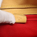 CELINE Hand Bag Leather Yellow Gold Auth 123851-12