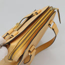 CELINE Hand Bag Leather Yellow Gold Auth 123851-6
