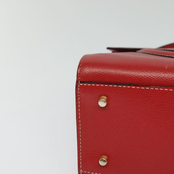 BALLY Hand Bag Leather 2way Red Gold Auth 123853