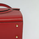 BALLY Hand Bag Leather 2way Red Gold Auth 123853-15