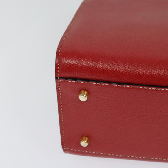 BALLY Hand Bag Leather 2way Red Gold Auth 123853