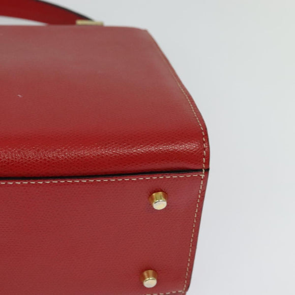BALLY Hand Bag Leather 2way Red Gold Auth 123853