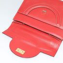 BALLY Hand Bag Leather 2way Red Gold Auth 123853-10