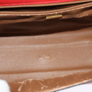 BALLY Hand Bag Leather 2way Red Gold Auth 123853-12