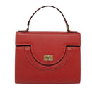 BALLY Hand Bag Leather 2way Red Gold Auth 123853-13