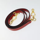 BALLY Hand Bag Leather 2way Red Gold Auth 123853-21