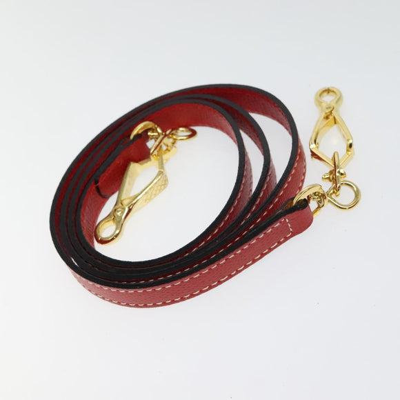 BALLY Hand Bag Leather 2way Red Gold Auth 123853