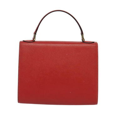 BALLY Hand Bag Leather 2way Red Gold Auth 123853 - 0