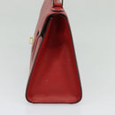 BALLY Hand Bag Leather 2way Red Gold Auth 123853-4