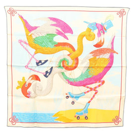 HERMES Carre 70 Scarf ""TIED UP IN KNOTS"" Silk Ivory Auth 123854
