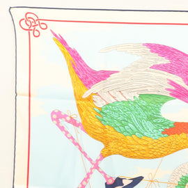 HERMES Carre 70 Scarf ""TIED UP IN KNOTS"" Silk Ivory Auth 123854 - 0