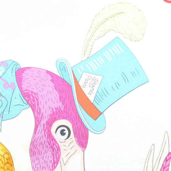 HERMES Carre 70 Scarf ""TIED UP IN KNOTS"" Silk Ivory Auth 123854