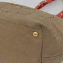 PRADA Hand Bag Canvas Beige Gold Auth 123858-9