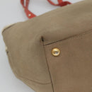 PRADA Hand Bag Canvas Beige Gold Auth 123858-16