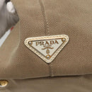 PRADA Hand Bag Canvas Beige Gold Auth 123858-17