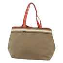 PRADA Hand Bag Canvas Beige Gold Auth 123858-2