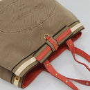 PRADA Hand Bag Canvas Beige Gold Auth 123858-6