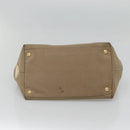 PRADA Hand Bag Canvas Beige Gold Auth 123858-5