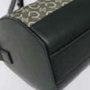 CELINE C Macadam Canvas Shoulder Bag Green Gold Auth 123863-16