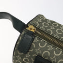 CELINE C Macadam Canvas Shoulder Bag Green Gold Auth 123863-10