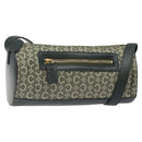 CELINE C Macadam Canvas Shoulder Bag Green Gold Auth 123863-1