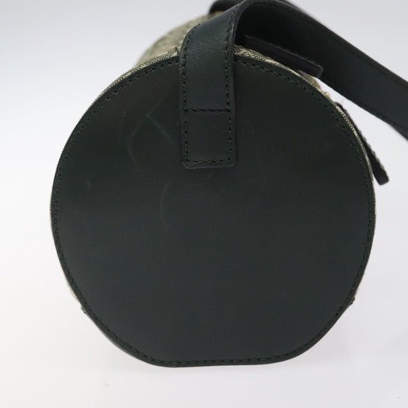 CELINE C Macadam Canvas Shoulder Bag Green Gold Auth 123863